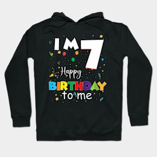 Kids Seven 7Yr 7Th Birthday Happy Birthday Boys Girls 7 Years Old Hoodie